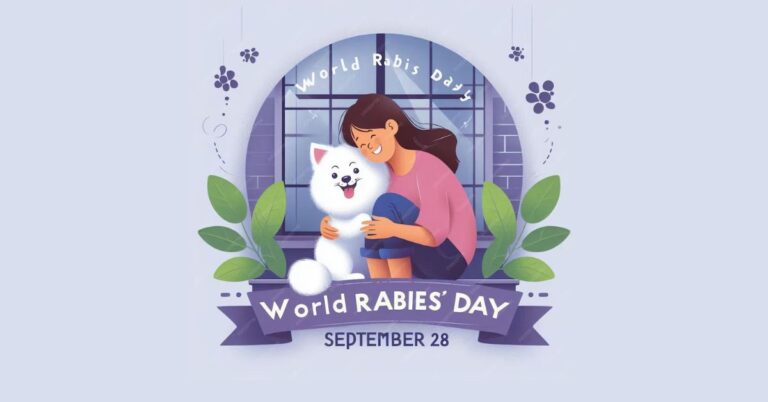 a girl holding a dog -World Rabies Day 2024