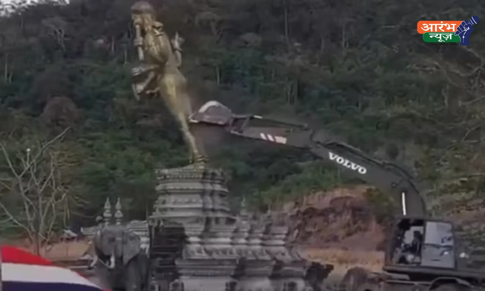 Lord Vishnu statue destroyed in cambodia