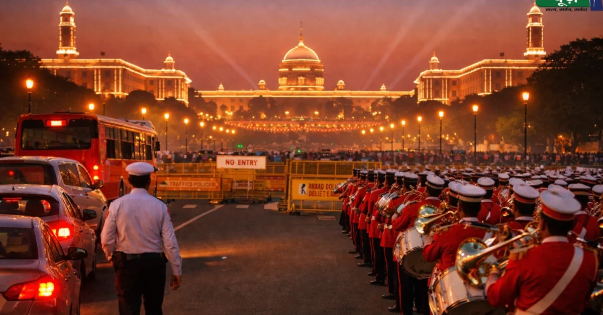 Beating Retreat 2026: दिल्लीवालों अलर्ट रहें! आज विजय चौक पर बीटिंग रिट्रीट, दोपहर से रात तक सड़कें बंद, बस-मेट्रो पर बड़ा असर