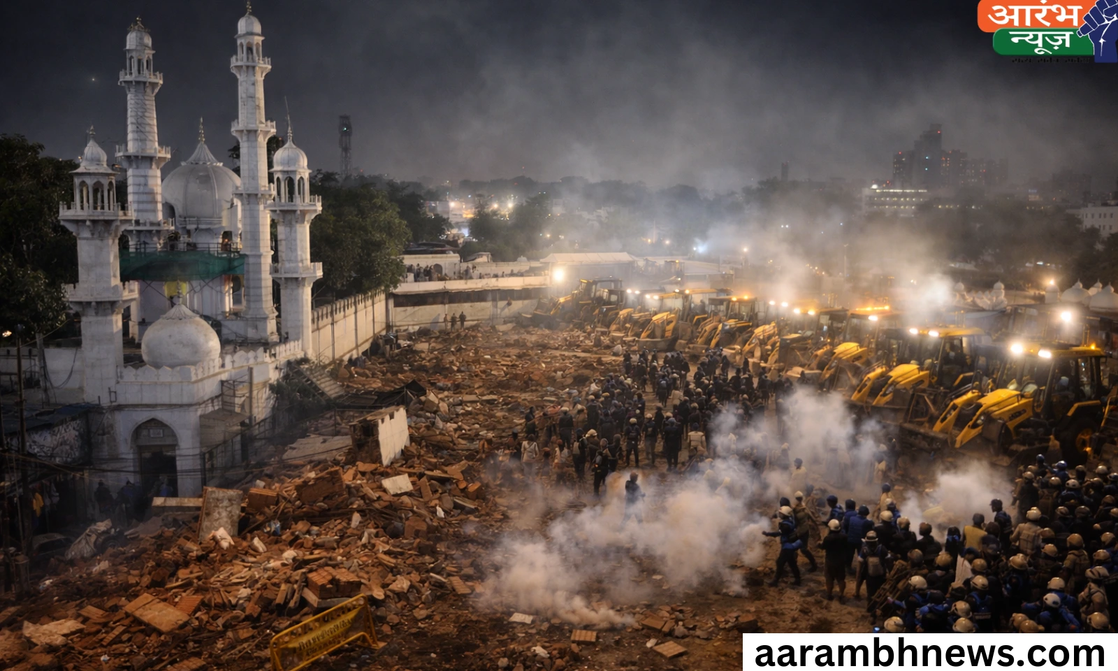 Delhi midnight bulldozer action