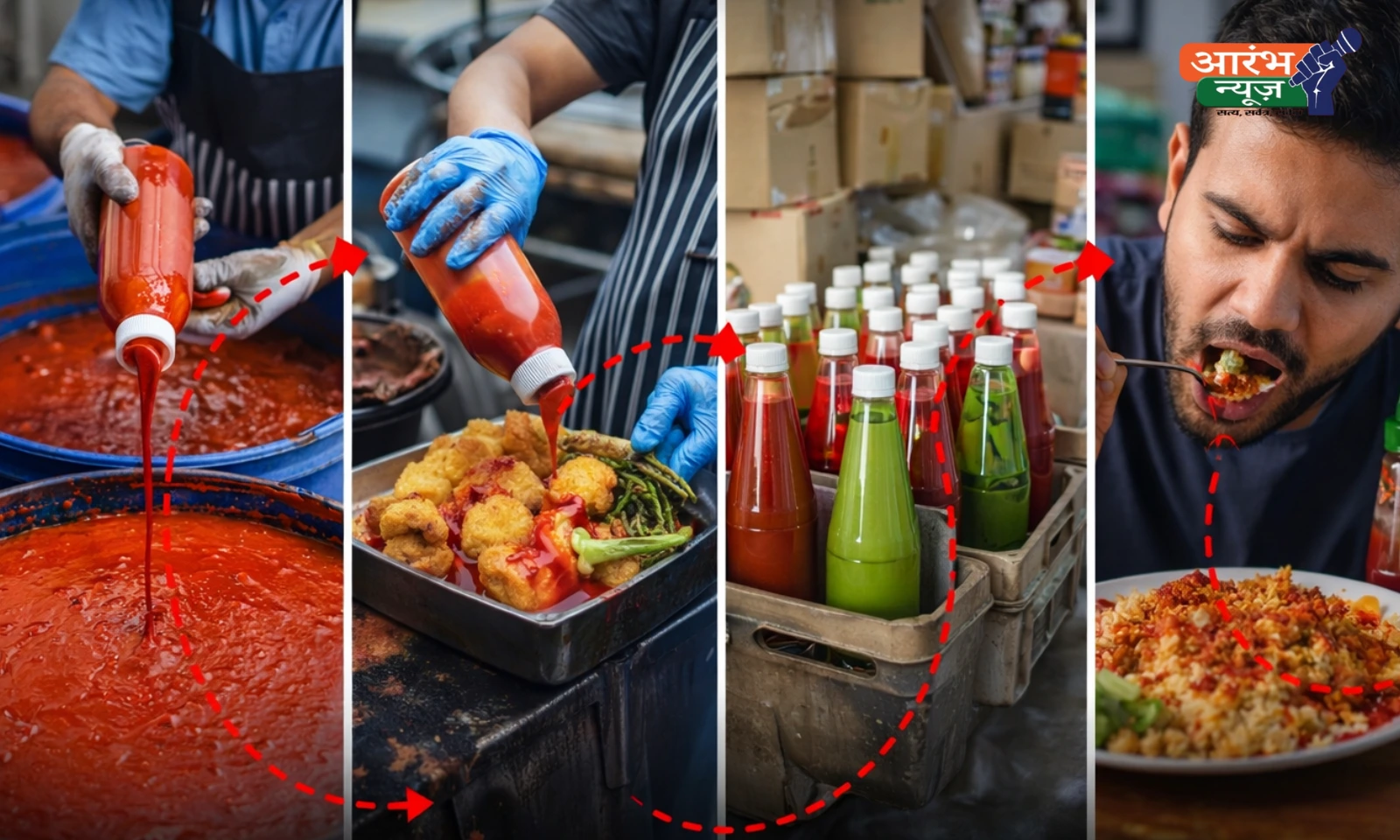 Fake sauce in market