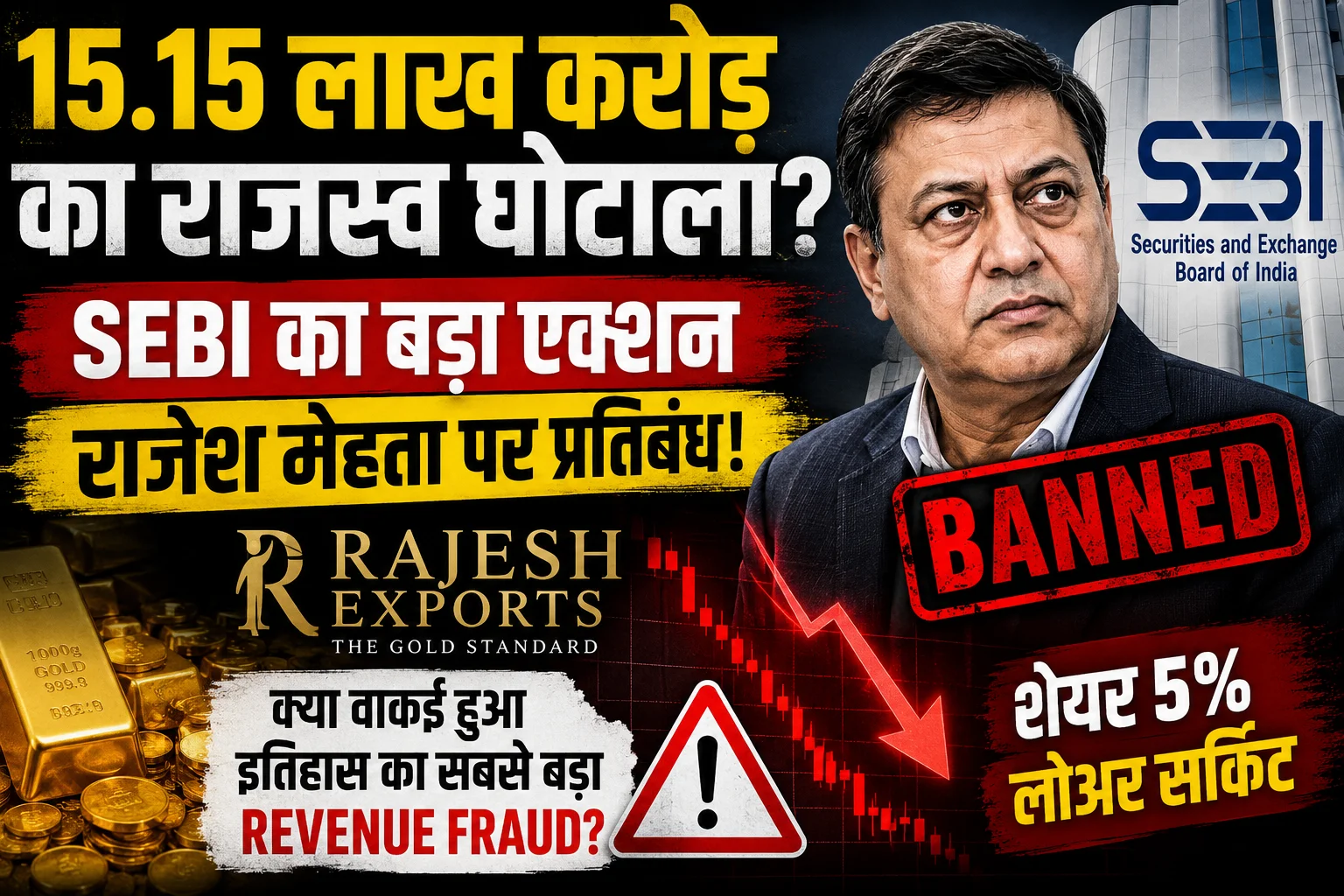 Rajesh Exports Case: SEBI Action के बाद मचा हड़कंप, क्या 15.15 Lakh Crore Revenue Fraud हुआ?