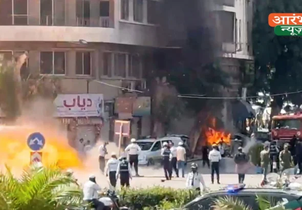 Syria Damascus Explosion: France के राष्ट्रपति मैक्रो के सीरिया दौरे के दौरान हुए ब्लास्ट,18 लोग घायल